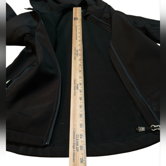 CB SPORTS Women's Size Medium Black Hooded Jacket with Sleeve Zipper Pocket - Picture 5 of 8